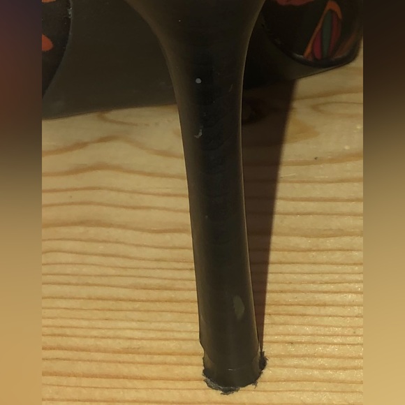 Vibrant Jewel Tone Flower Print Pep toe Heels - Picture 9 of 9